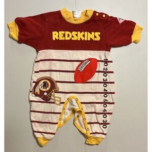 VTG 90s Washington Redskins Kid Athlete Baby Romper 12 Months NFL Football 90s